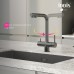 Смеситель IDDIS Umbra графит для кухни с выдвижным изливом и каналом для фильтра