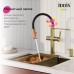 Смеситель для кухни с каналом для фильтрованной воды и гибким изливом IDDIS Ikon матовое золото